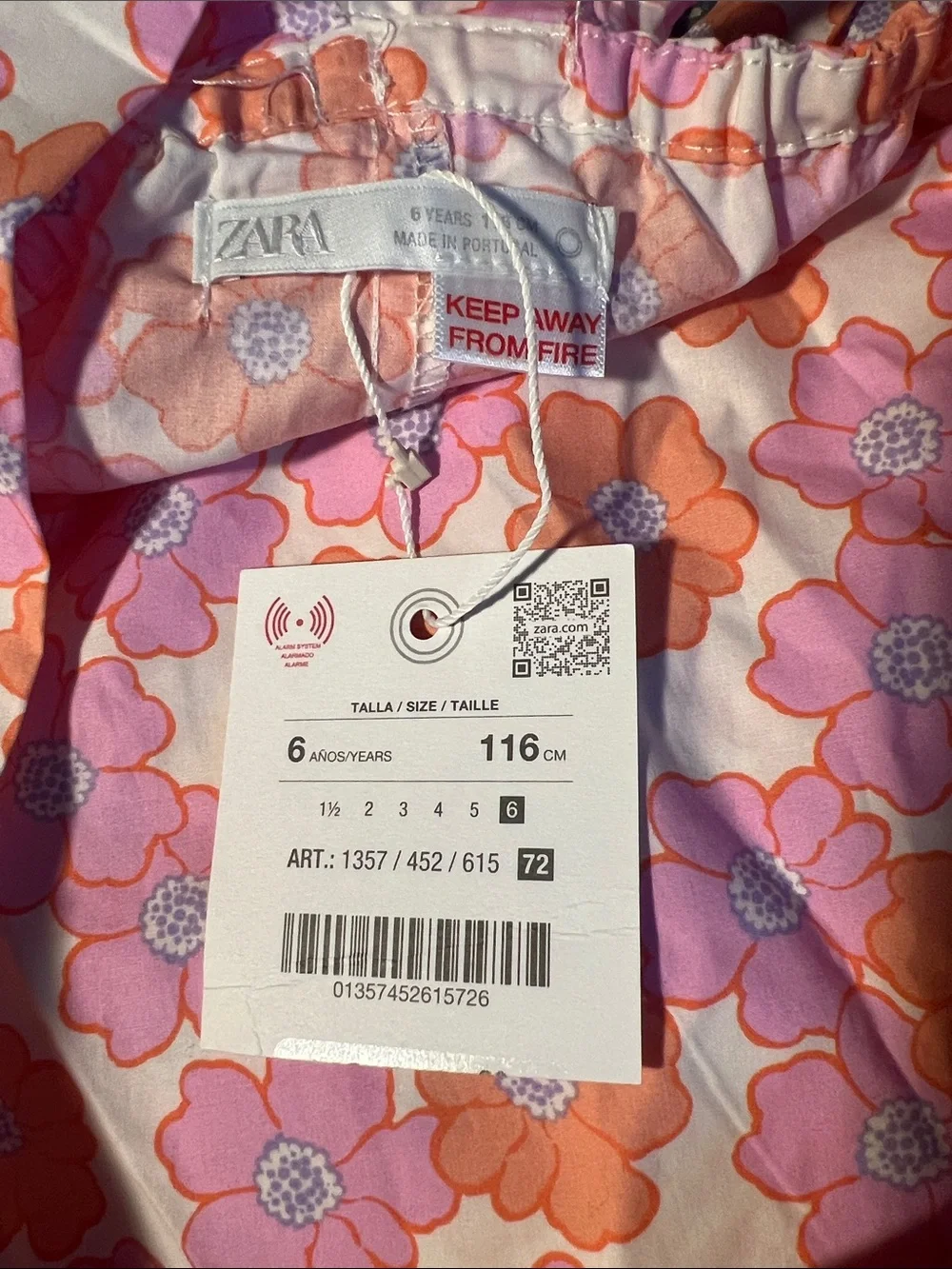 Zara Pink & Orange Floral Ruffle Sundress Top